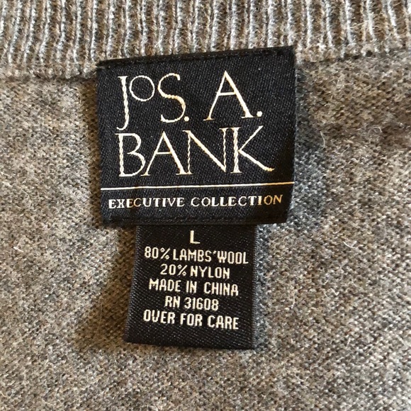 Jos. A. Banks Gray, Cream and Gray Argyle Sweater - Picture 3 of 3